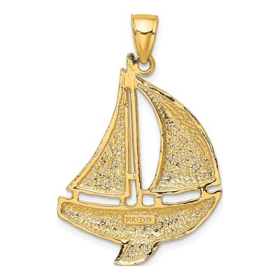 14K Yellow Gold Sailboat Charm – view 5