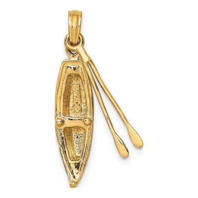 14K Yellow Gold 3-D Boat Charm