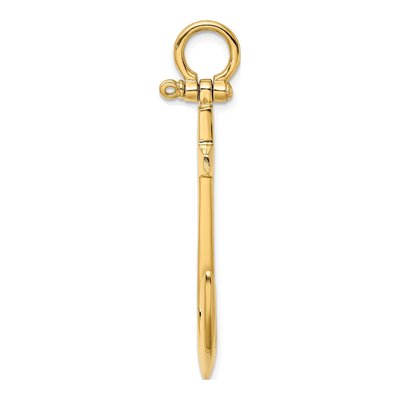 14K Yellow Gold 3-D Anchor Pendant – view 3