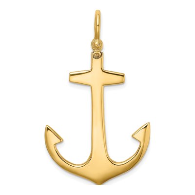14K Yellow Gold 3-D Anchor Pendant – view 5