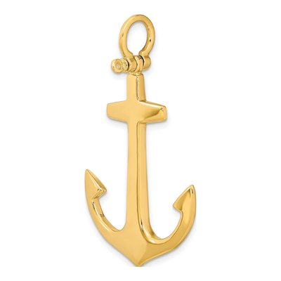 14K Yellow Gold 3-D Anchor Pendant – view 6