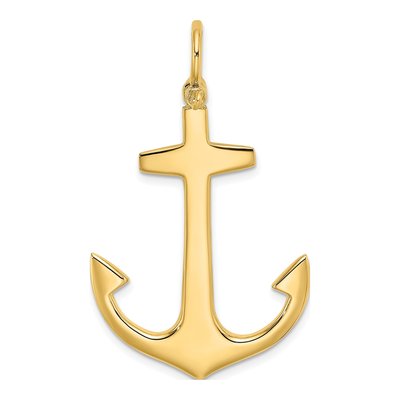 14K Yellow Gold 3-D Anchor Pendant