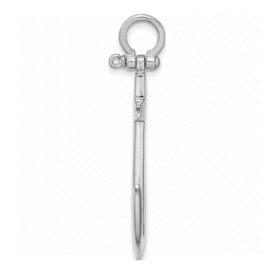 14K White Gold 3-D Large Anchor Pendant – view 3