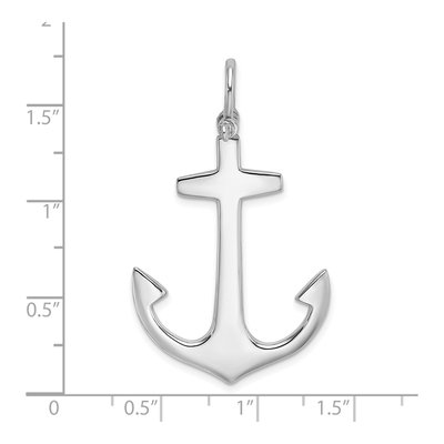 14K White Gold 3-D Large Anchor Pendant – view 4
