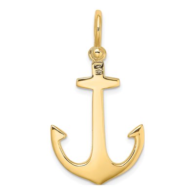 14K Yellow Gold 3D Anchor Charm – view 5