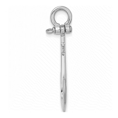 14K White Gold 3-D Anchor Charm – view 3