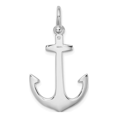 14K White Gold 3-D Anchor Charm – view 5