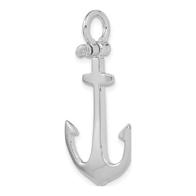 14K White Gold 3-D Anchor Charm – view 6