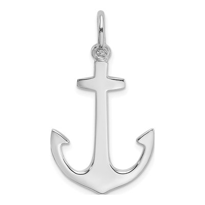 14K White Gold 3-D Anchor Charm