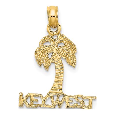 14K Yellow Gold Palm Tree Charm