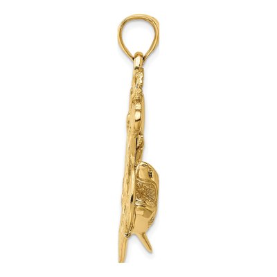 14K Yellow Gold Large Anchor Pendant – view 3