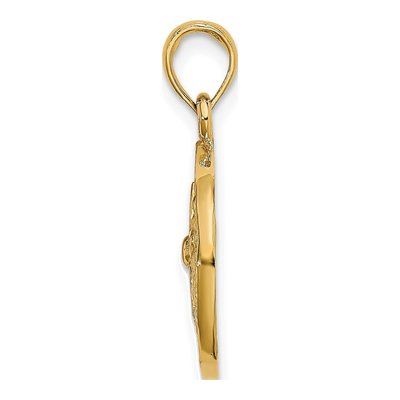 14K Yellow Gold Cut-Out Sand Dollar Charm – view 3