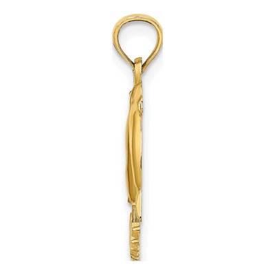 14K Yellow Gold Ocean City Dolphins Charm – view 3