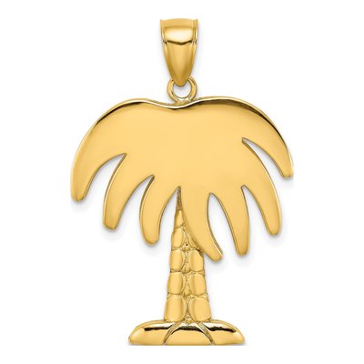 14K Yellow Gold Large Charleston Palm Tree Charm