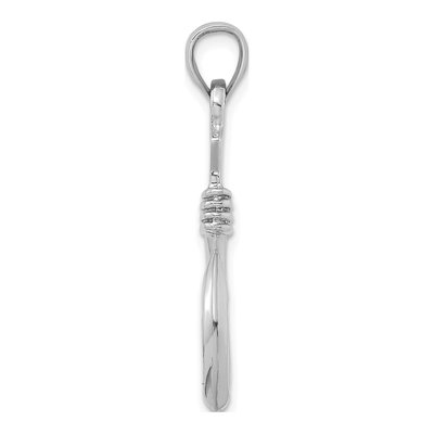 14K White Gold 3D Fish Hook Rope Charm – view 3