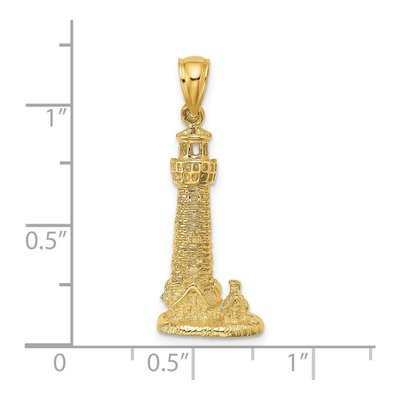 14K Yellow Gold Assateague Lighthouse Pendant – view 4