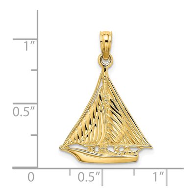 14K Yellow Gold Sailboat Pendant – view 4