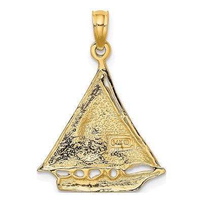 14K Yellow Gold Sailboat Pendant – view 5