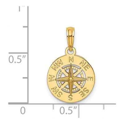 14K Yellow Gold Mini Nautical Compass Charm – view 4