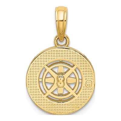 14K Yellow Gold Mini Nautical Compass Charm – view 5