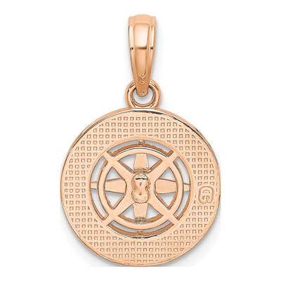14K Two-Tone Gold Mini Nautical Compass Pendant – view 5