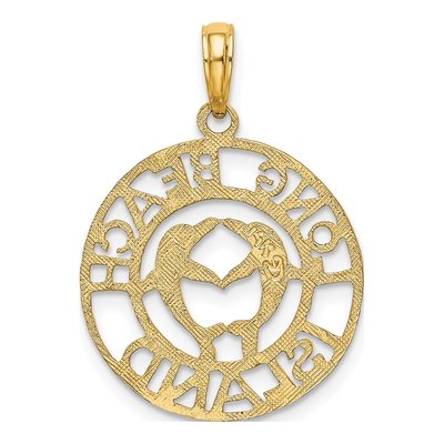 14K Yellow Gold Long Beach Island Dolphins Charm – view 5