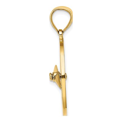 14K Yellow Gold Nautical Compass Pendant – view 3