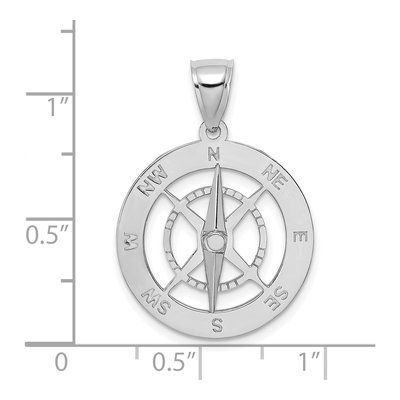 14K White Gold Nautical Compass Charm – view 4