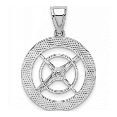 14K White Gold Nautical Compass Charm – view 5
