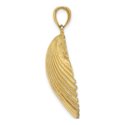 14K Yellow Gold 3-D Scallop Shell Charm – view 3