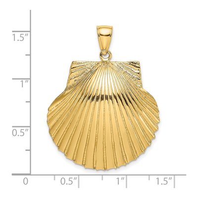 14K Yellow Gold 3-D Scallop Shell Charm – view 4