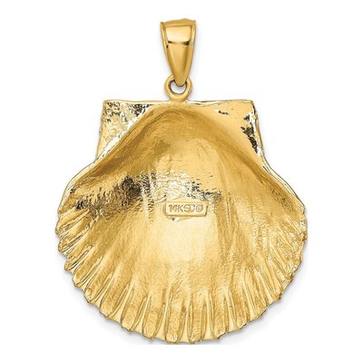 14K Yellow Gold 3-D Scallop Shell Charm – view 5