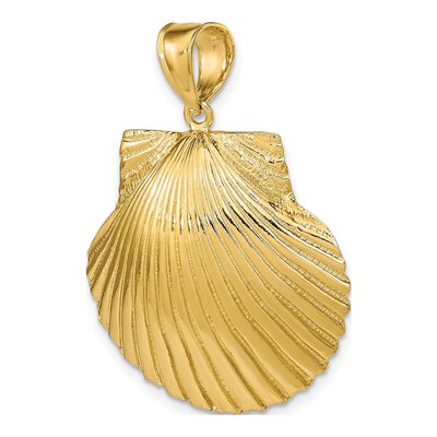14K Yellow Gold 3-D Scallop Shell Charm – view 6