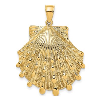 14K Yellow Gold Lion's Paw Shell Charm