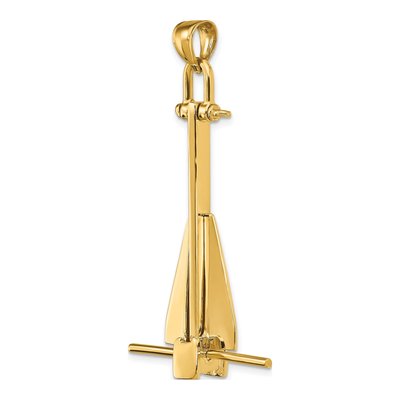 14K Yellow Gold 3-D Anchor Pendant – view 6