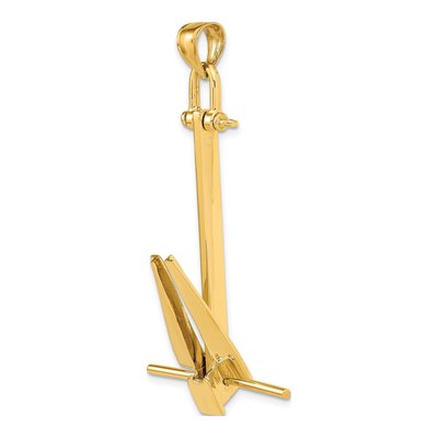 14K Yellow Gold 3-D Anchor Pendant – view 7