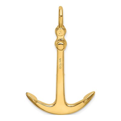 14K Yellow Gold 3-D Moveable Anchor Pendant – view 5