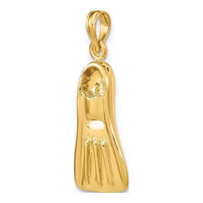 14K Yellow Gold 3-D Scuba Flipper Charm – view 6