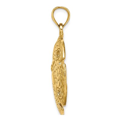 14K Yellow Gold Large Sand Dollar Pendant – view 3