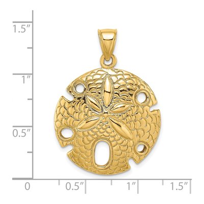 14K Yellow Gold Large Sand Dollar Pendant – view 4