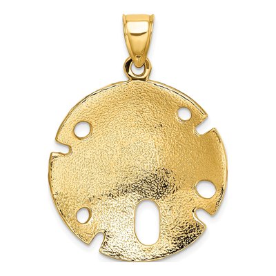 14K Yellow Gold Large Sand Dollar Pendant – view 5