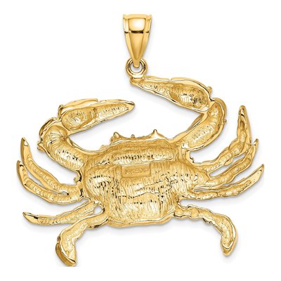 14K Yellow Gold Large Crab Charm – view 4