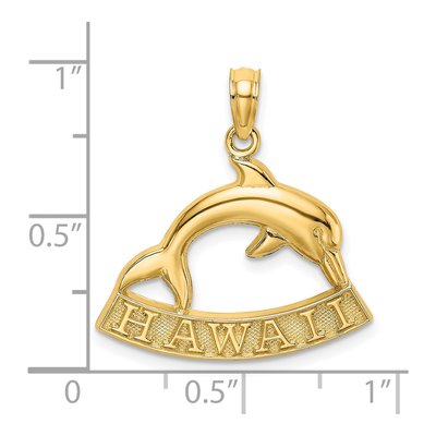 14K Yellow Gold Hawaii Dolphin Pendant – view 4