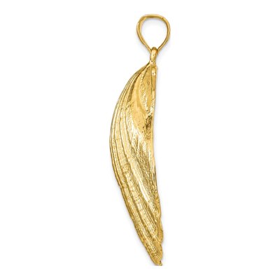 14K Yellow Gold Large Scallop Shell Pendant – view 3