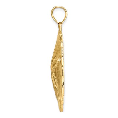 14K Yellow Gold Large Sand Dollar Pendant – view 3