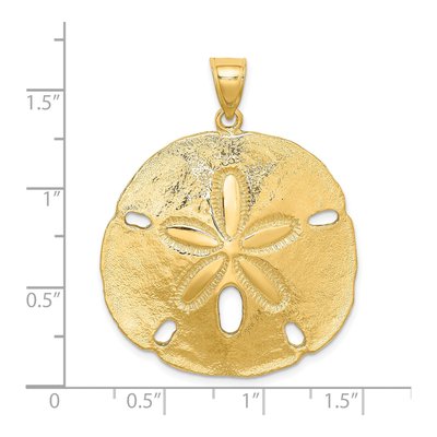 14K Yellow Gold Large Sand Dollar Pendant – view 4
