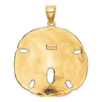 14K Yellow Gold Large Sand Dollar Pendant – view 5