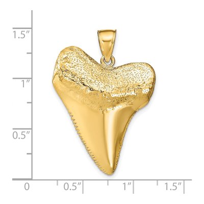 14K Yellow Gold Large 3-D Shark Tooth Pendant – view 4