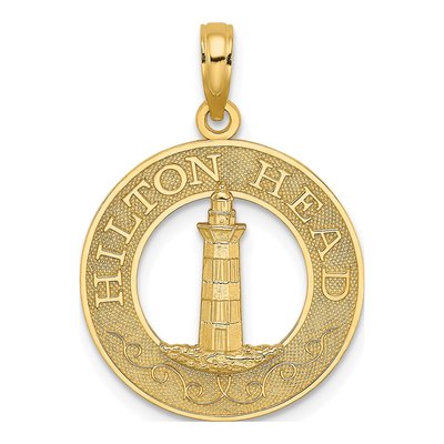 14K Yellow Gold Hilton Head Lighthouse Charm