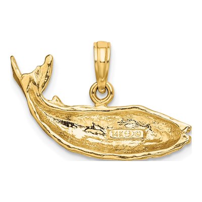 14K Yellow Gold Humpback Whale Pendant – view 4